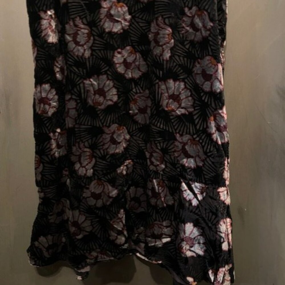 Retro Velvet Floral Art Deco Sleeveless Swing Mini Dress - NWOT - Picture 6 of 16